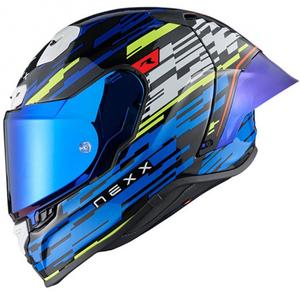 Integrálna helma na motorku Nexx X.R3R Glitch Racer modro-fluo žltá