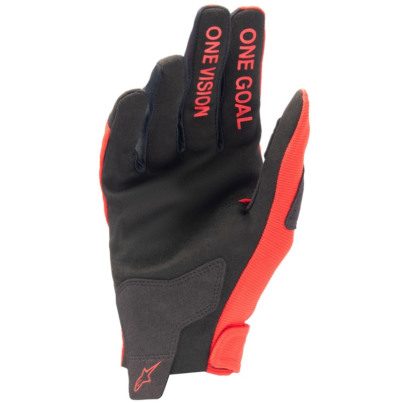 Detské motokrosové rukavice Alpinestars Radar červeno-strieborné