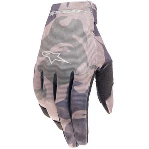 Detské motokrosové rukavice Alpinestars Radar zelené camo-hnedé