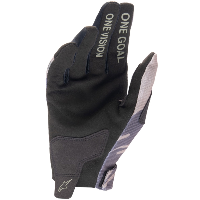 Detské motokrosové rukavice Alpinestars Radar zelené camo-hnedé