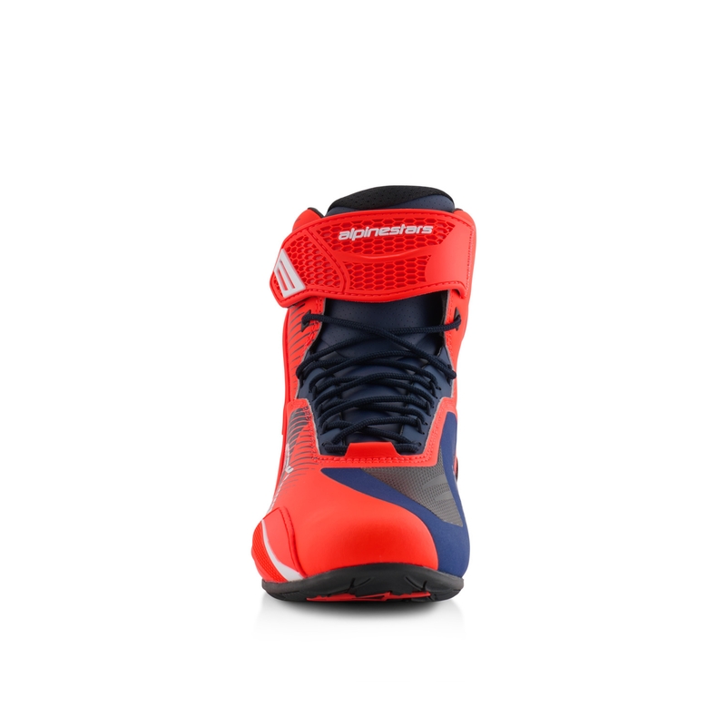 Topánky na motorku Alpinestars Faster-4 kolekcia MM93 fluo červeno-modro-biele