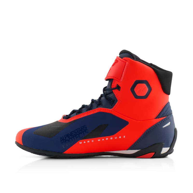 Topánky na motorku Alpinestars Faster-4 kolekcia MM93 fluo červeno-modro-biele