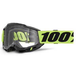 Detské motokrosové okuliare 100% ACCURI 2 USA žlté s čírym plexi