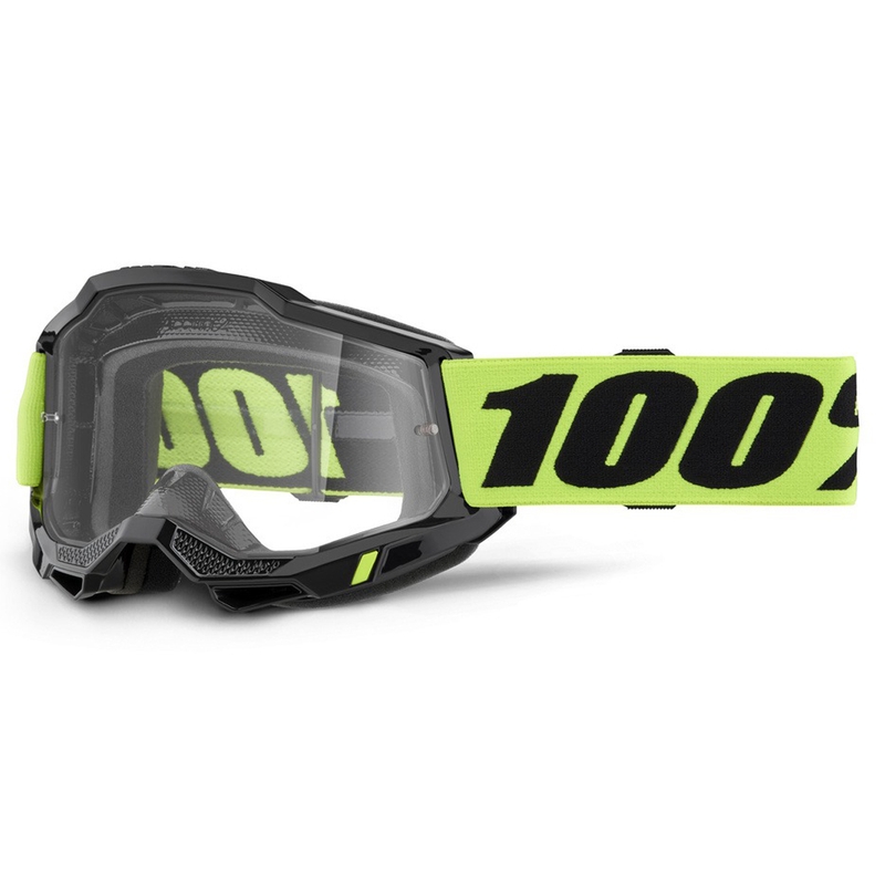 Detské motokrosové okuliare 100% ACCURI 2 USA žlté s čírym plexisklom