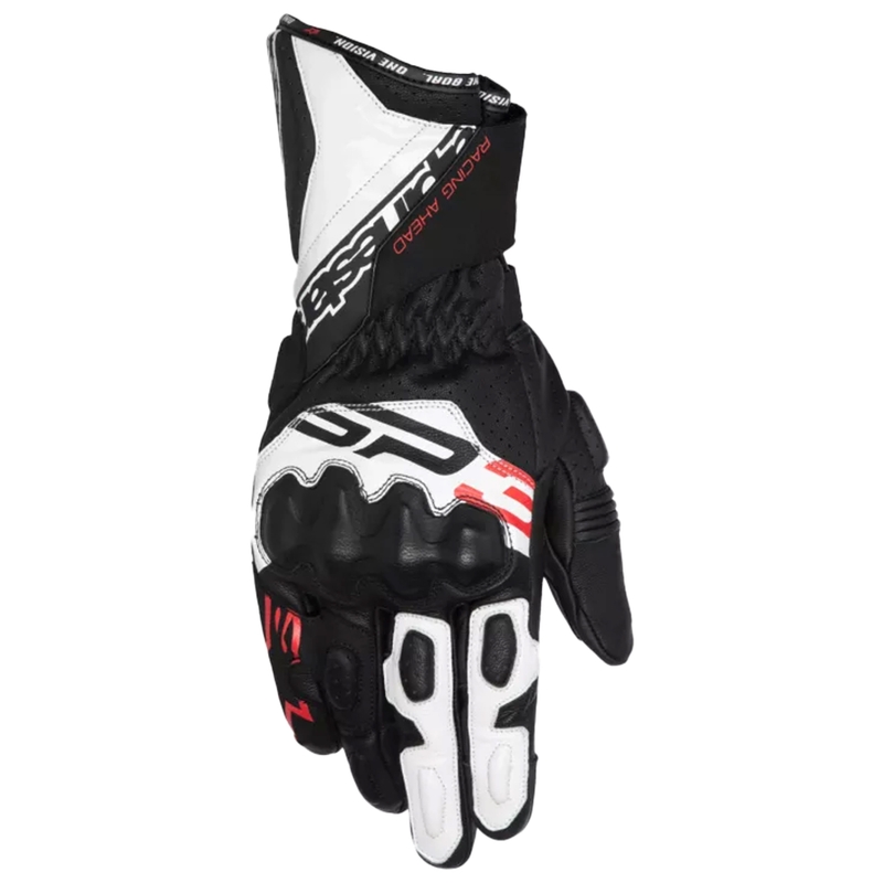 Rukavice na motorku Alpinestars SP-3 čierno-bielo-fluo červené