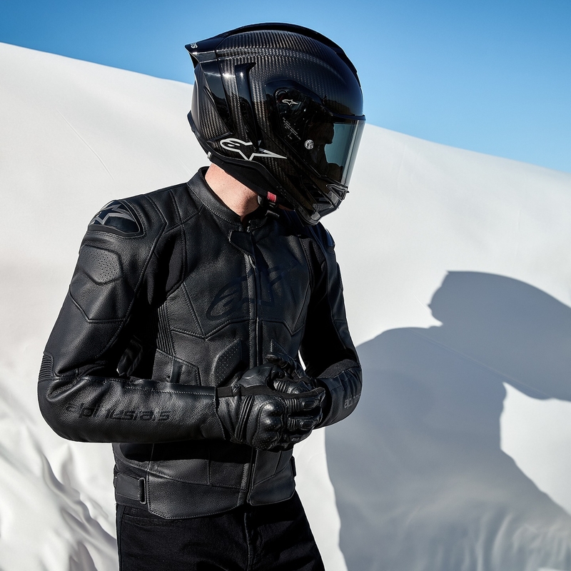 Kožená bunda na motorku Alpinestars Dusk čierna
