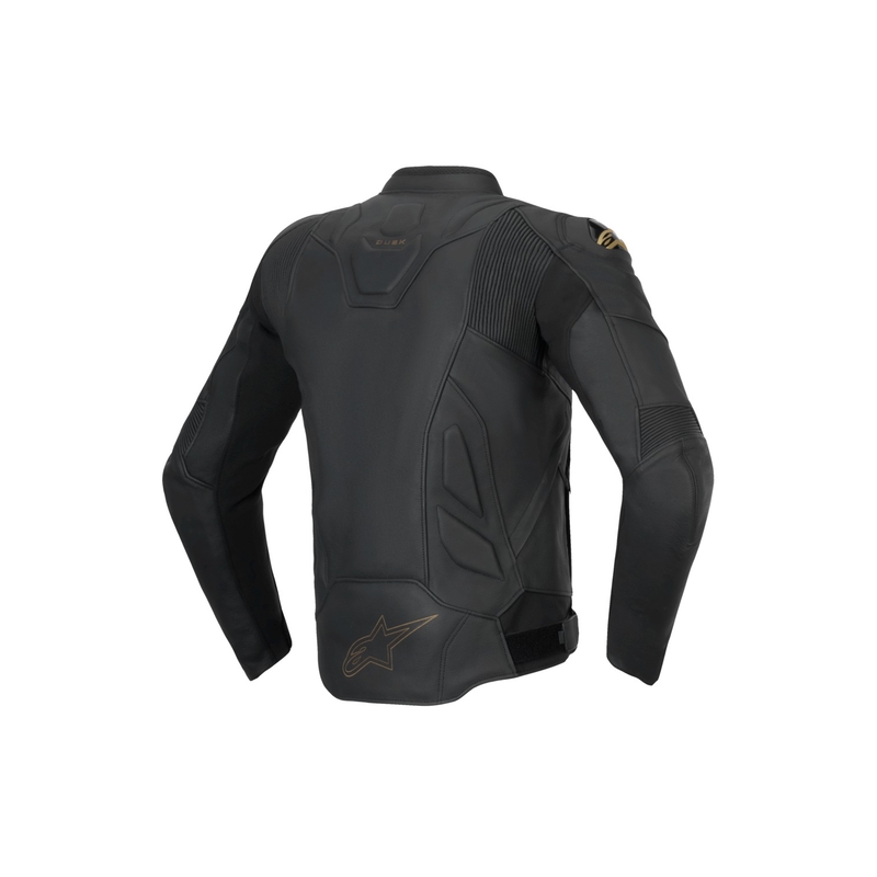 Kožená bunda na motocykel Alpinestars Dusk čierno-zlatá