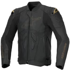 Kožená bunda na motorku Alpinestars Dusk čierno-zlatá