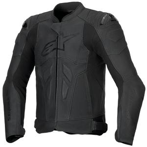 Kožená bunda na motorku Alpinestars Dusk Airflow čierno-čierna