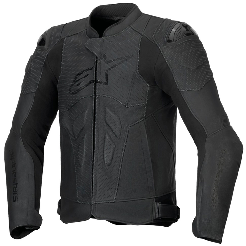 Kožená bunda na motocykel Alpinestars Dusk Airflow čierno-čierna