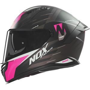Integrálna helma na motorku NOX N401 Crower matná čierno-ružová
