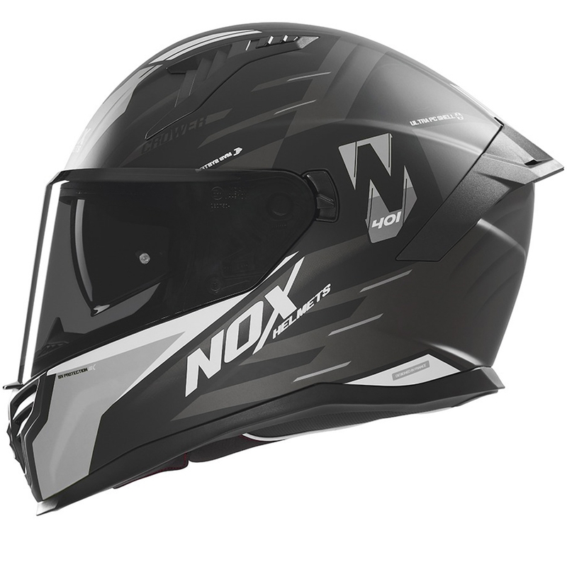 Integrálna prilba na motocykel NOX N401 Crower matná čierno-strieborná
