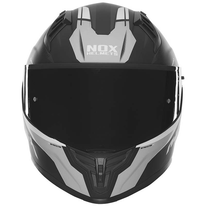 Integrálna prilba na motocykel NOX N401 Crower matná čierno-strieborná