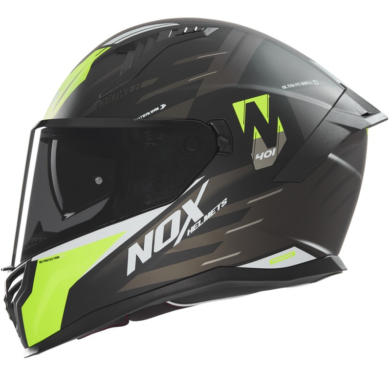 Integrálna prilba na motocykel NOX N401 Crower matná čierno-fluorescenčno žltá