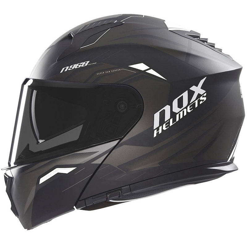 Odklápacia prilba na motocykel NOX N968 Ultra matná čierno-biela