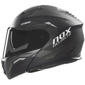 Vyklápacia prilba na motorku NOX N968 Ultra matná čierno-titánová