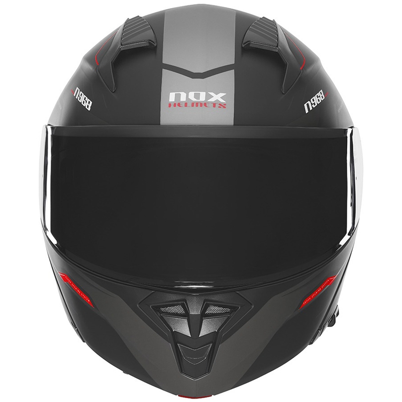 Odklápacia prilba na motocykel NOX N968 Ultra matná čierno-červená