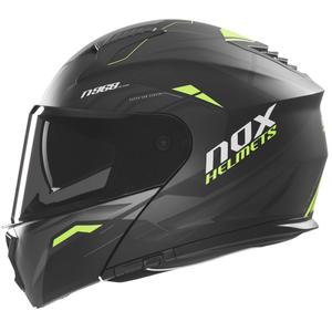 Vyklápacia helma na motorku NOX N968 Ultra matná čierno-fluo žltá
