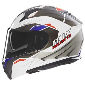 Vyklápacia prilba na motorku NOX N968 Ultra bielo-sivá