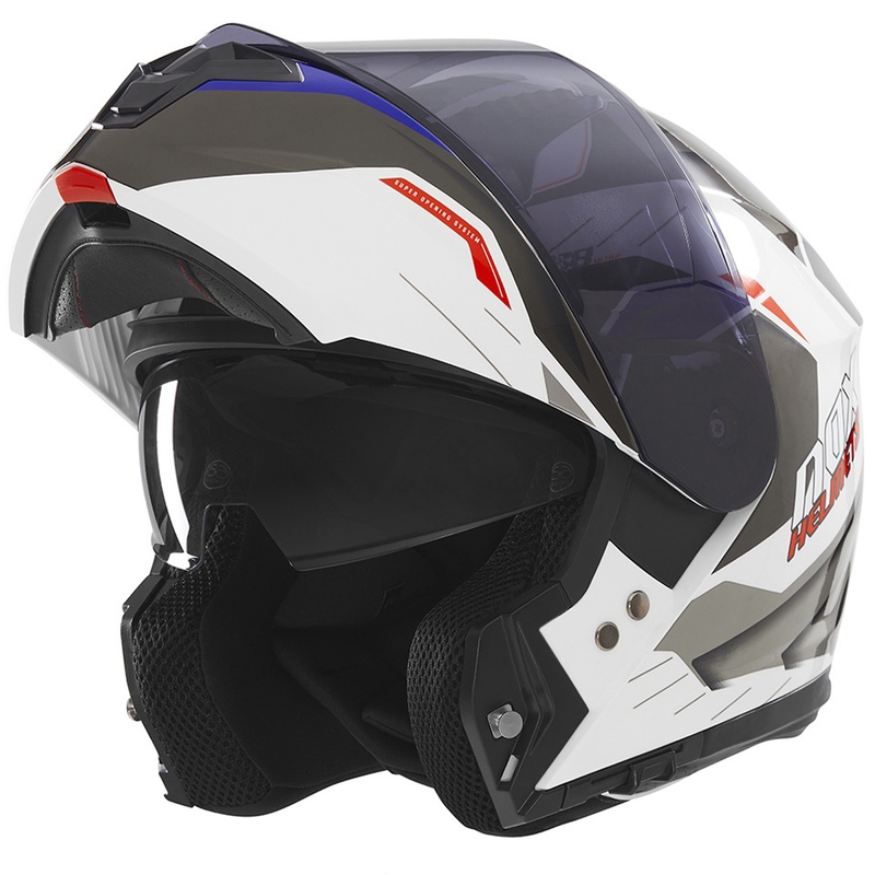 Odklápacia prilba na motocykel NOX N968 Ultra bielo-sivá