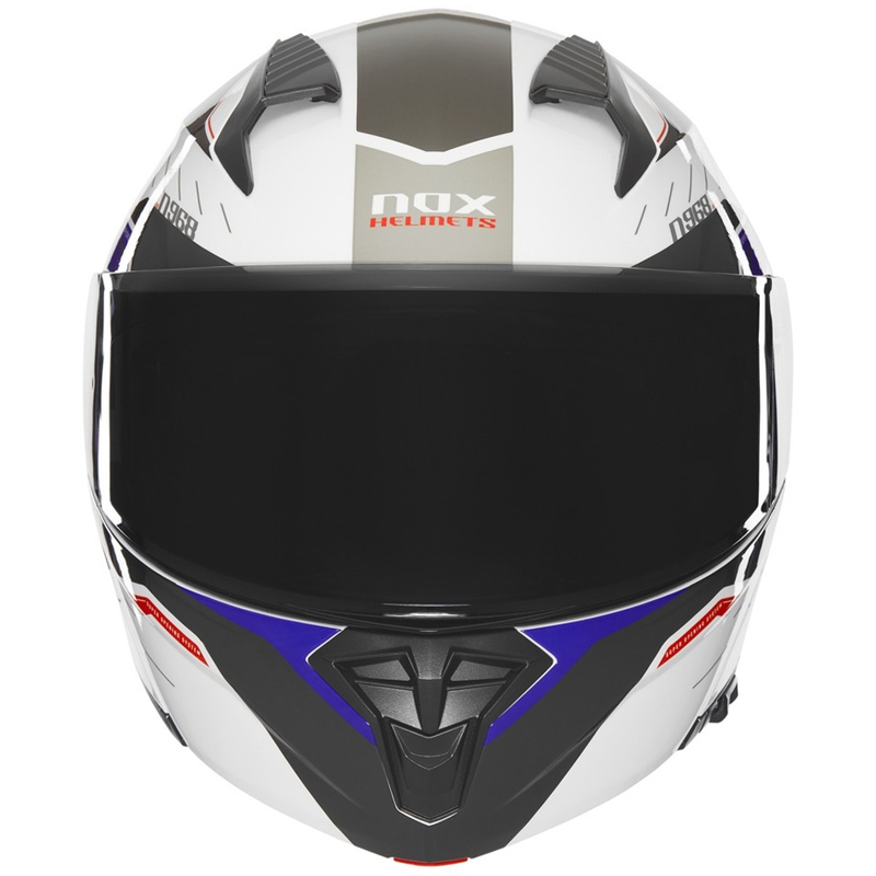 Odklápacia prilba na motocykel NOX N968 Ultra bielo-sivá