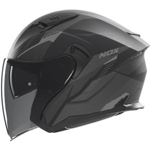 Otvorená helma na motorku NOX N130 Myst matná čierno-strieborná