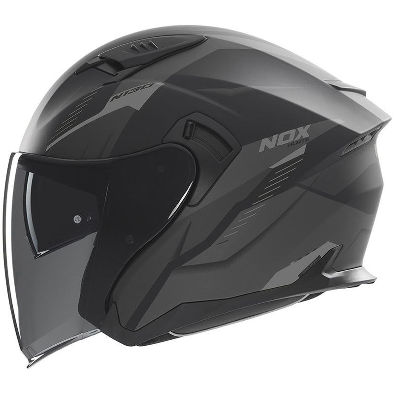 Otvorená prilba na motocykel NOX N130 Myst matná čierno-strieborná