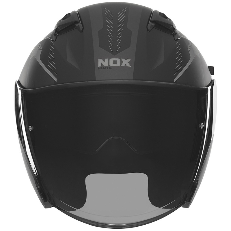 Otvorená prilba na motocykel NOX N130 Myst matná čierno-strieborná