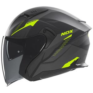 Otvorená helma na motorku NOX N130 Myst matná čierno-fluo žltá