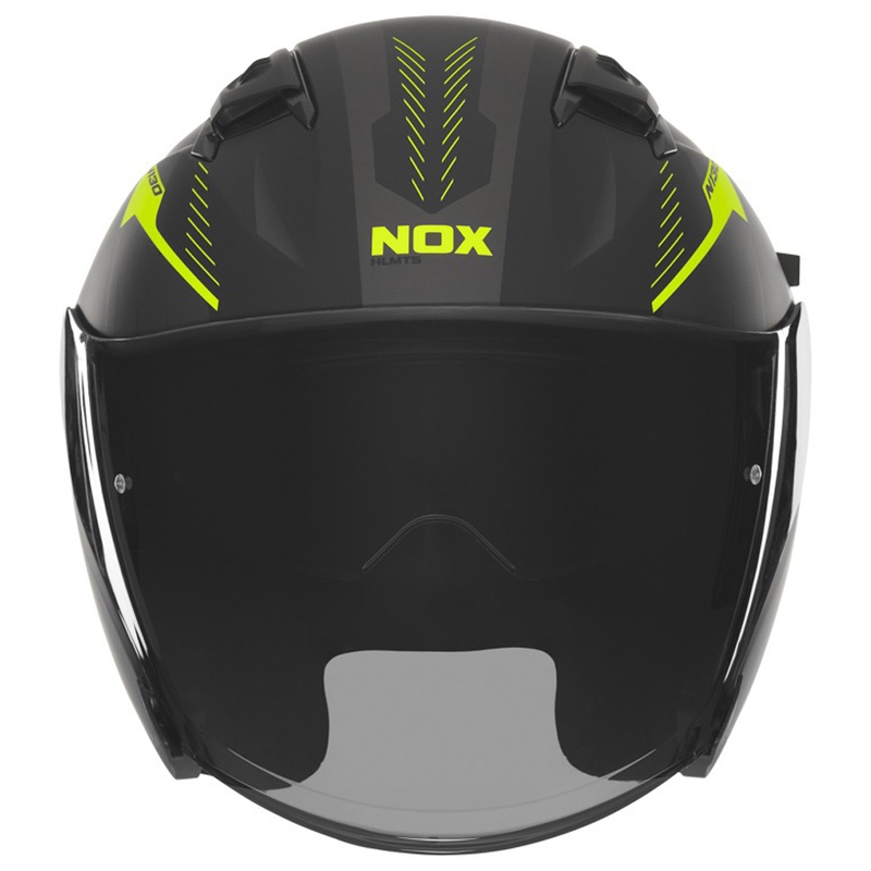 Otvorená prilba na motocykel NOX N130 Myst matná čierno-fluorescenčno žltá