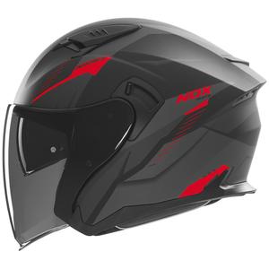 Otvorená helma na motorku NOX N130 Myst matná čierno-červená