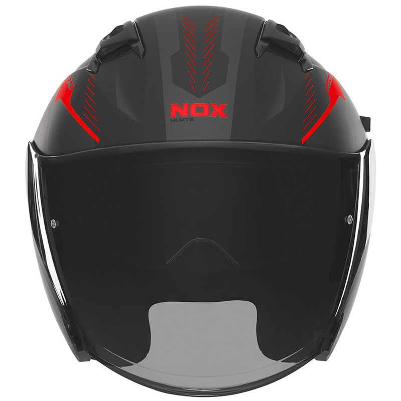 Otvorená prilba na motocykel NOX N130 Myst matná čierno-červená