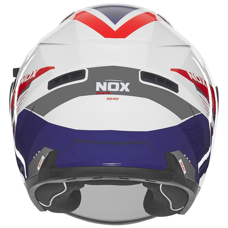 Otvorená prilba na motocykel NOX N130 Myst bielo-modro-červená
