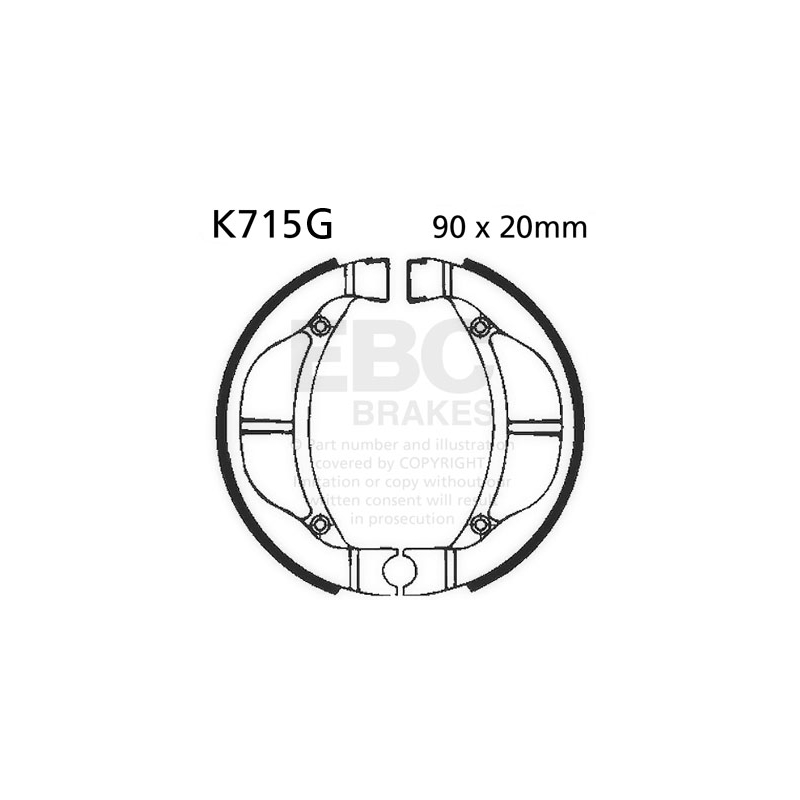 Brzdové čeľuste -sada EBC drážkovaný vrátane  pružín