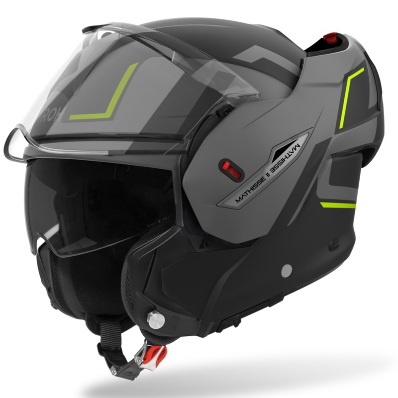 Preklápacia helma na motorku Airoh Mathisse 2 Genius matná žltá