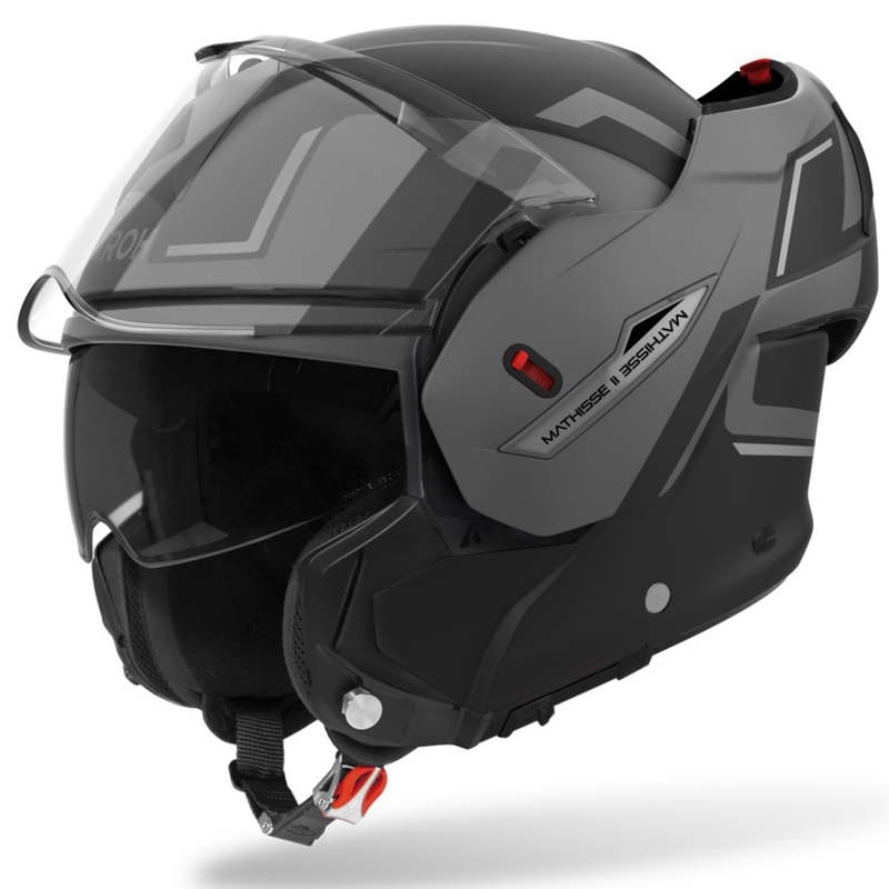 Preklápacia helma na motorku Airoh Mathisse 2 Genius matná šedá