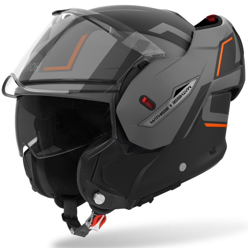 Preklápacia helma na motorku Airoh Mathisse 2 Genius matná oranžová