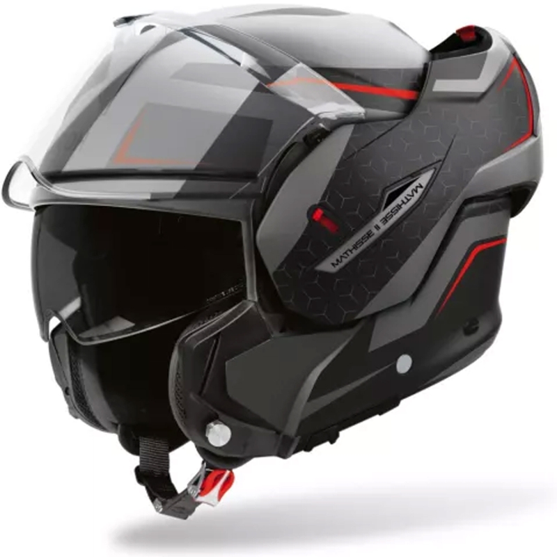 Preklápacia helma na motorku Airoh Mathisse 2 Magnet matná šedo-čierno-červená