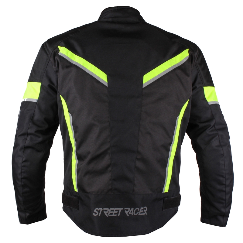 Bunda na motorku Street Racer Prestige čierno-fluo žltá vypredaj výpredaj