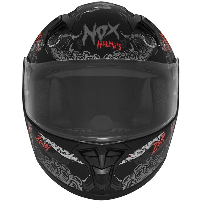 Detská integrálna prilba na motocykel NOX N731 ZUMBI matná čierno-červená