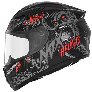 Detská integrálna helma na motorku NOX N731 ZUMBI matná čierno-červená