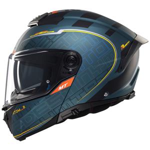 Výklopná prilba na motorku MT Atom 2 SV Destiny matná zeleno-čierna