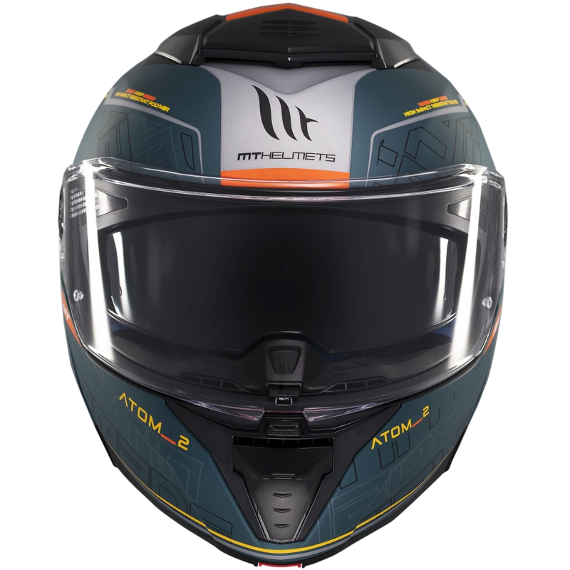 Výklopná prilba na motorku MT Atom 2 SV Destiny matná zeleno-čierna