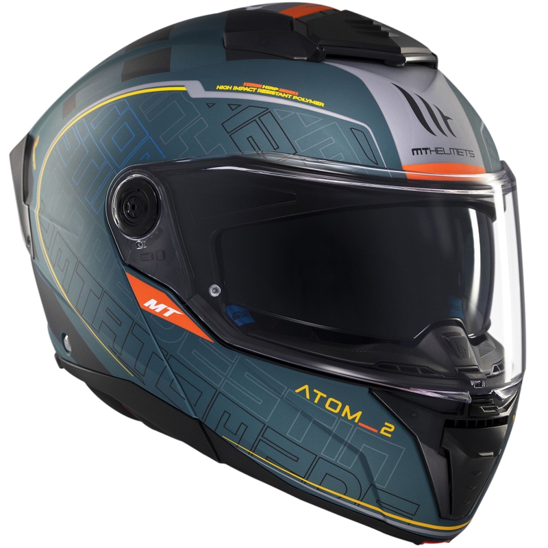 Výklopná prilba na motorku MT Atom 2 SV Destiny matná zeleno-čierna