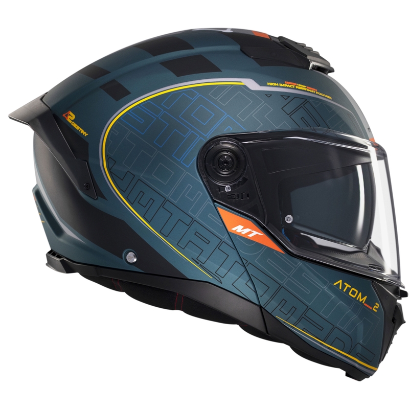 Výklopná prilba na motorku MT Atom 2 SV Destiny matná zeleno-čierna