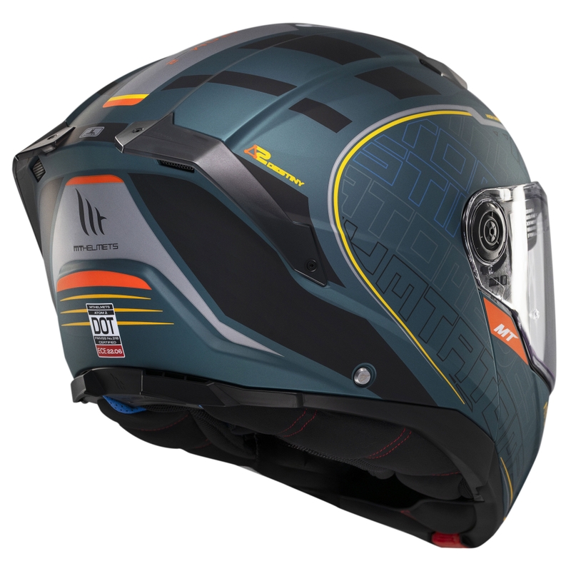 Výklopná prilba na motorku MT Atom 2 SV Destiny matná zeleno-čierna