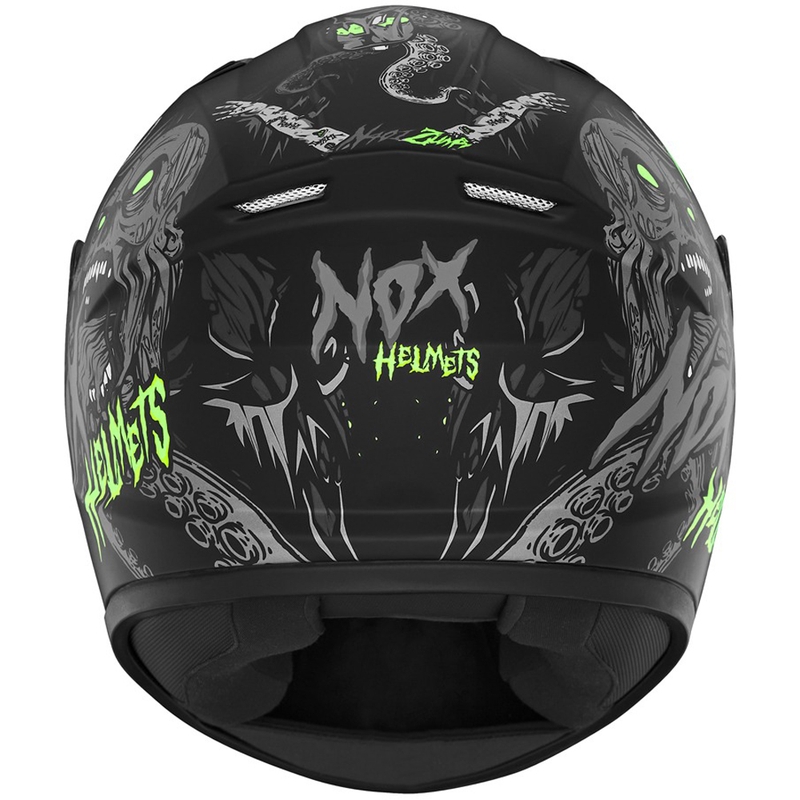 Detská integrálna prilba na motocykel NOX N731 ZUMBI matná čierno-zelená