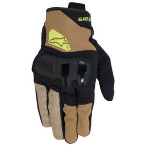 Rukavice na motorku Alpinestars Chrome V2 tmavo khaki-čierno-žlté