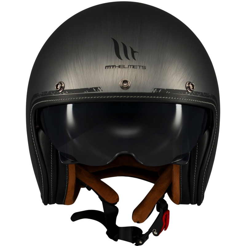 Otvorená prilba na motorku MT Le Mans 2 SV Scratched Chrome matná šedá