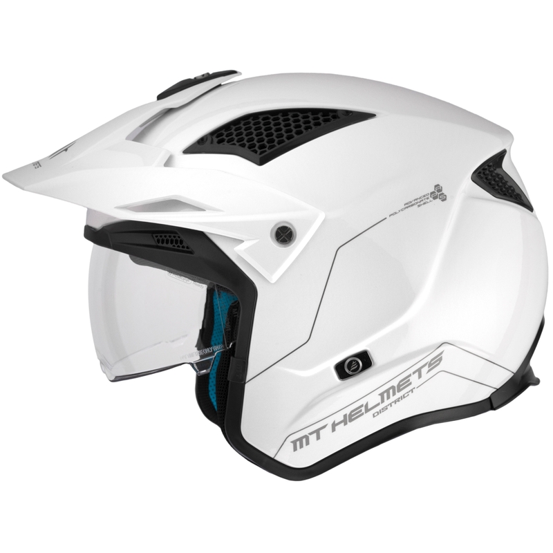 Otvorená trialová prilba na motorku MT District SV Solid biela